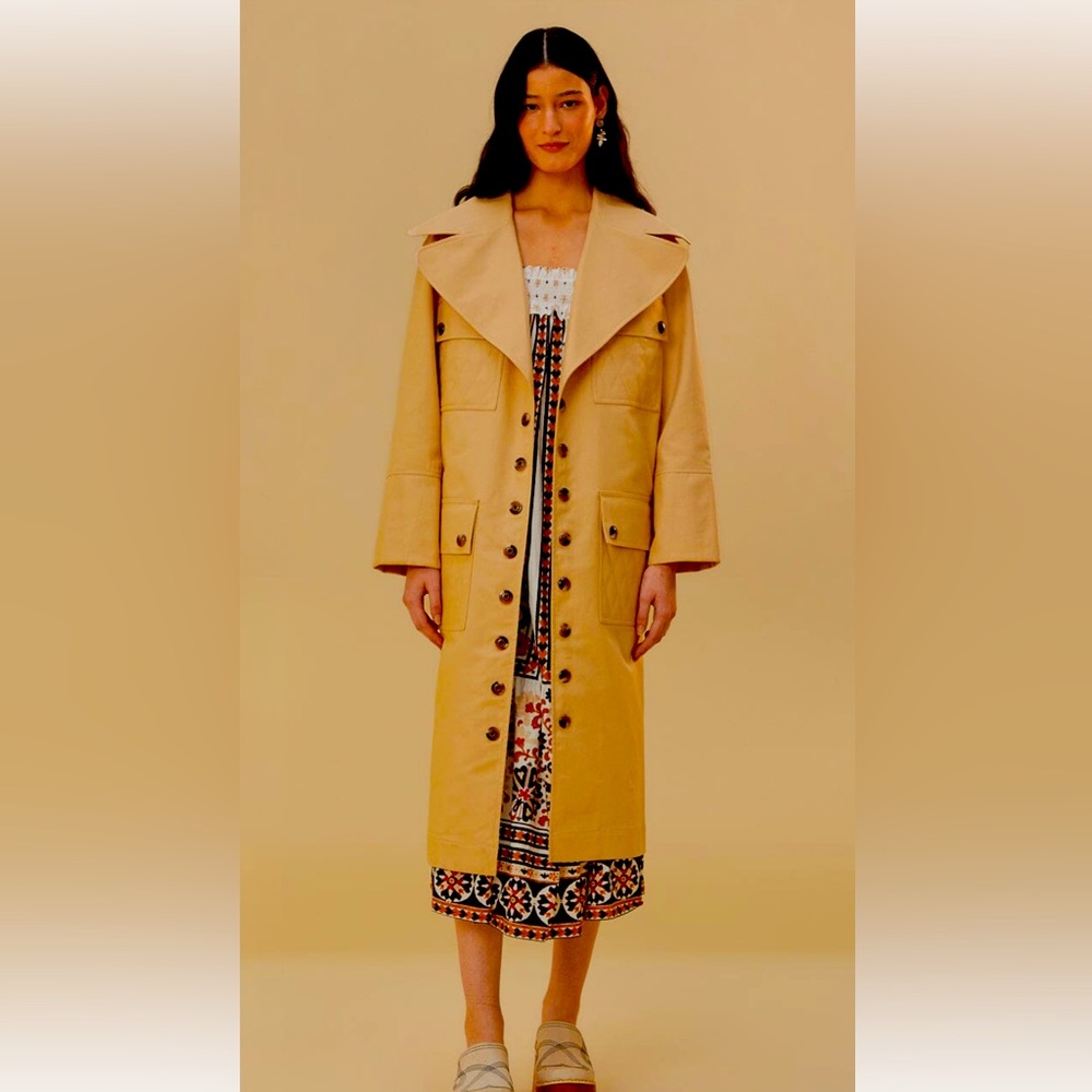 NWT! FARM Rio Pockets Over Nude Trench Coat- size XL